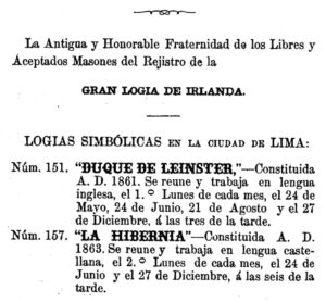 1864 masones en Perú